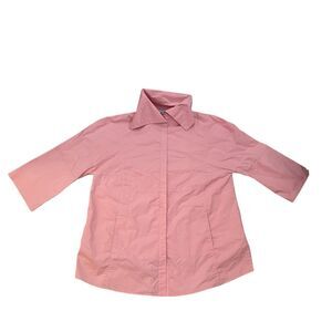 New Orleans Wovens Ballin's Ltd Women's Long Sleeve Button Blouse Sz Large Pink